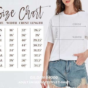 Gildan 64000 Größentabelle Gildan 64000 Mockup Gildan Größen Flat Lay Mockup T-Shirt Größentabelle Gildan Softstyle Shirt Größentabelle