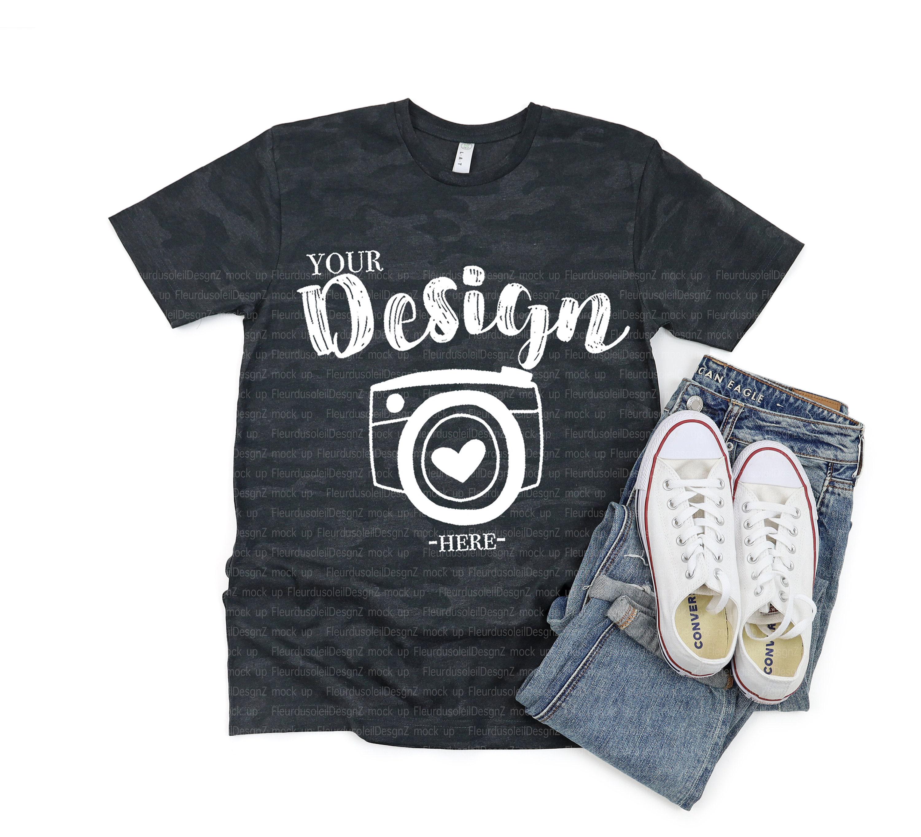 LAT 6901 Storm Camo Unisex T-shirt Mock up LAT Mock up Tshirt