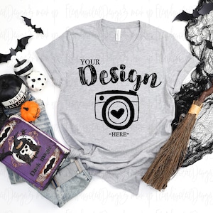 Bella canvas mockup Athletic Heather Flat Lay Mockup bella canvas 3001 mockup halloween Mock Up Flat Lay bella canvas mockup Grey