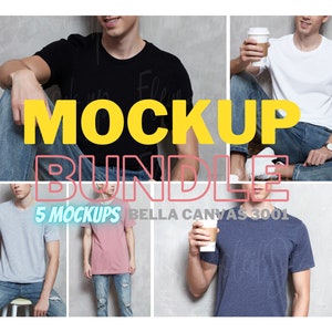 Mens mockup flat lay Mens bella canvas 3001 mockup bella canvas mockup bundle mens t shirt mockup