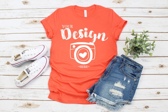 Bella Canvas 3001 Orange Unisex T Shirt Mock Up Orange Etsy