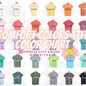 Comfort Colors 1717 Color Chart Mockup | Comfort Colors 1717 Swatches | C1717 Mockups | No-Editable JPG file comfort colors 1717 mockup