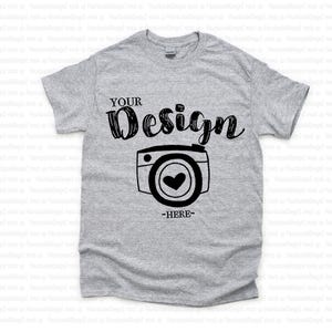 Gildan 500 Sport Grey Unisex TShirt Mockup,t-shirt mockup gildan Flat Lay Shirt Mock Up,Modern Shirt Mockup