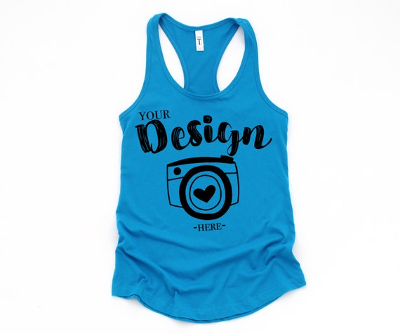 Mockup Next Level 1533 Turquoise Tank Flat Lay Racerback Etsy