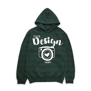Tag less Gildan 18500 Forest Green Hooded Kapuzenpullover Brand Forest Green Hoodie Mockup T-Shirt Mockup gildan Flat Lay