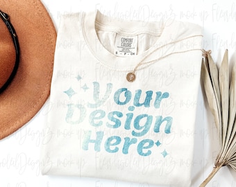 Comfort Colors 1717 Ivory T-Shirt mockup Comfort Colors mockup Short Sleeve Shirt BOHO t shirt mockup