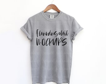 Comfort Colors 1717 Grey Adult Heavyweight RS T-shirt Mockup