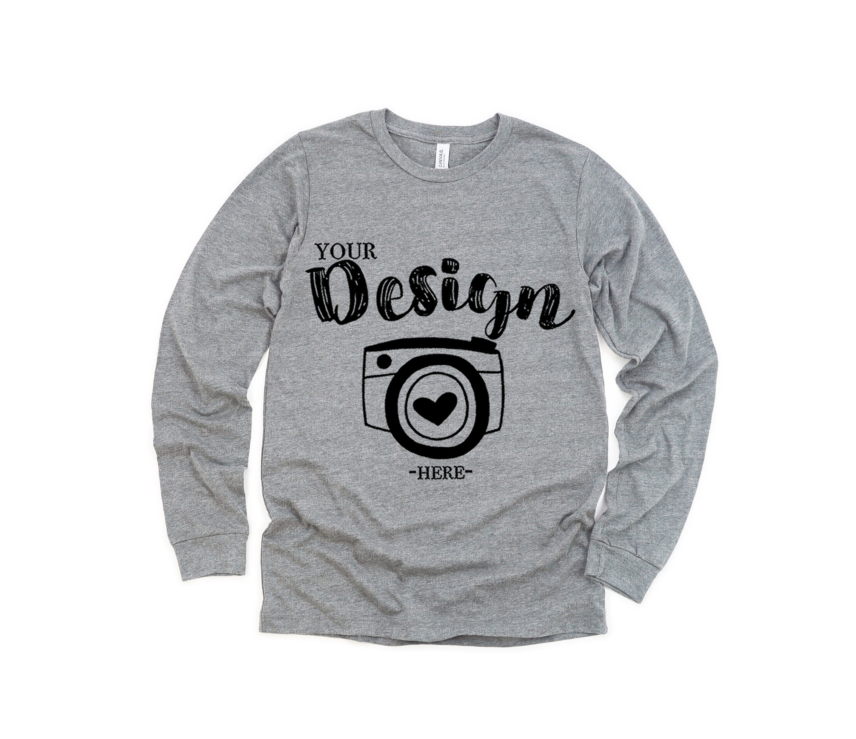 Bella Canvas 3501 Grey Triblend Unisex Tshirt Mock Up Long Etsy