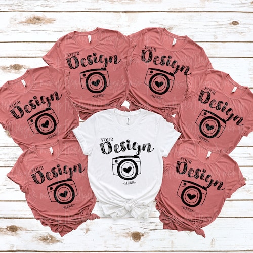 Bridal Party Tshirt Mock up / Group Tshirts Mockup / Multiple Etsy
