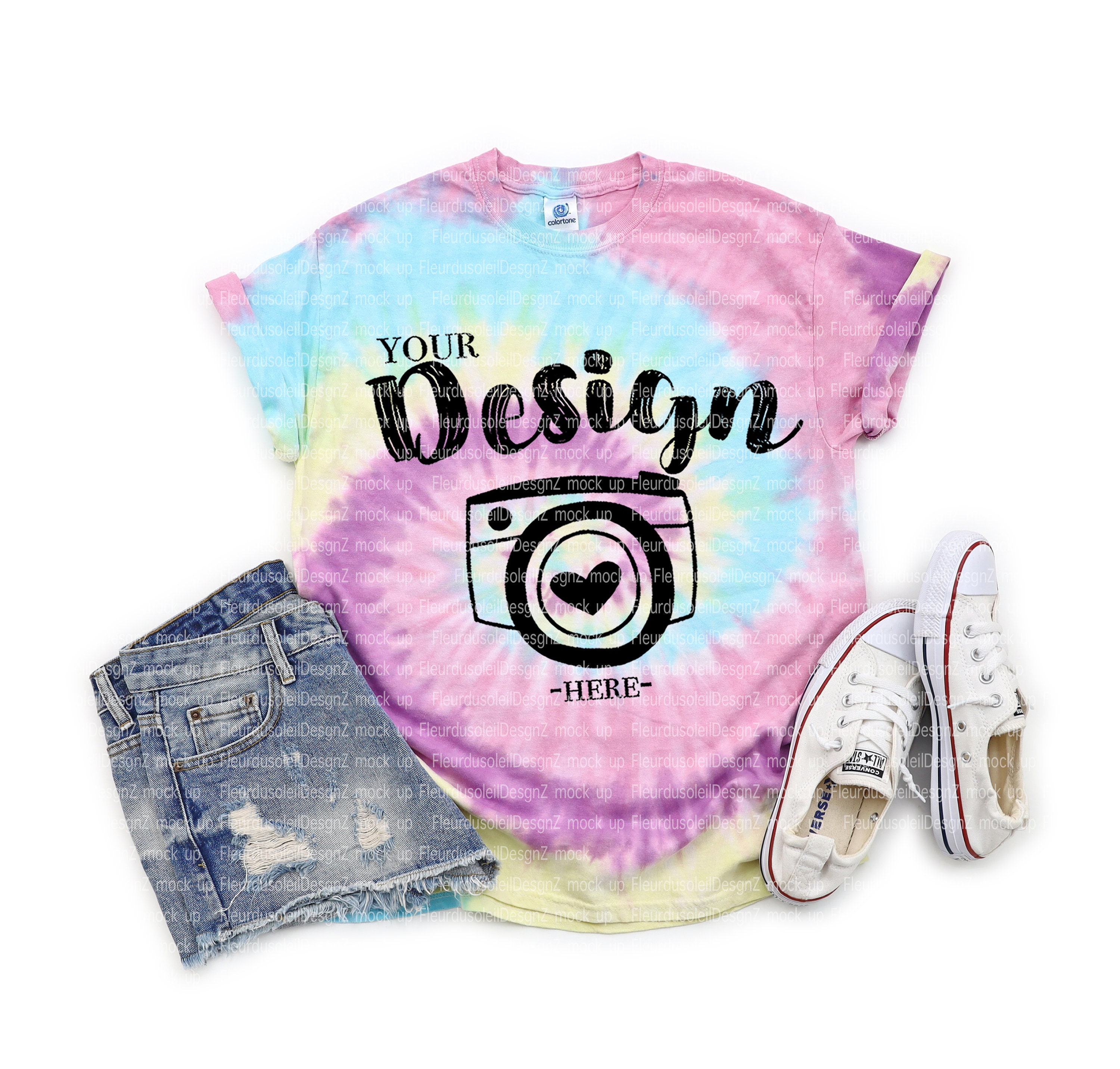 Download Jellybean-adult TIE DYE T-Shirt t-shirt mockup for summer ...