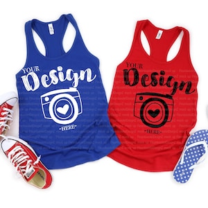4th of July Mockup | Next Level 1533 Mock-up | Tank Basic Flat Lay | Racerback Tank Mock Up | Mock Up | Flat Lay | Women's Racerback Tank