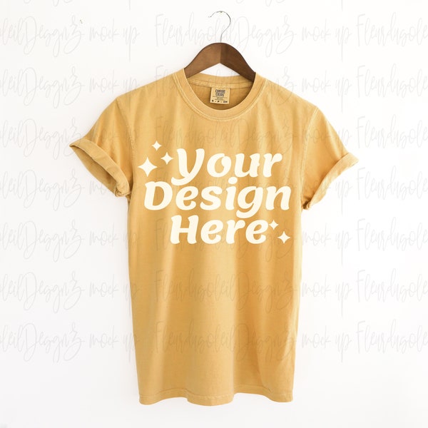 Mustard Comfort Colors 1717 Mockup - Etsy