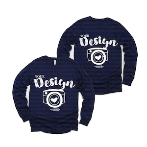 t-shirt mockups front and back Bella Canvas 3501 Navy Mock Up Long Sleeve T-Shirt Mock Up men bella canvas mockup Price: