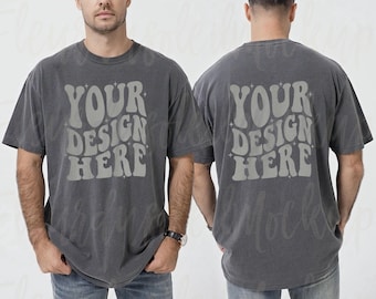 Comfort Colors Pepper Mockup Front and Back Mockup Comfort Colors 1717 Male model Real Model Mock