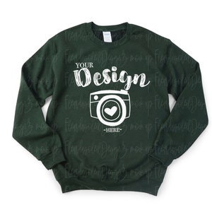 Gildan 18000 Forest Mockup | Christmas sweatshirt mockup | Gildan sweatshirt mockup | Forest green Sweatshirt Mockup
