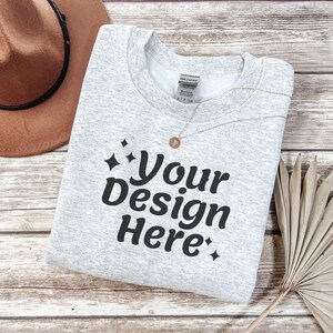 Gildan 18000 Sweatshirt Mockup Bundle | G180 Mockup Bundle | Fall Sweatshirt Mockups | Boho Crewneck Mockup Pack | 6 Real Photo Mockups image 3