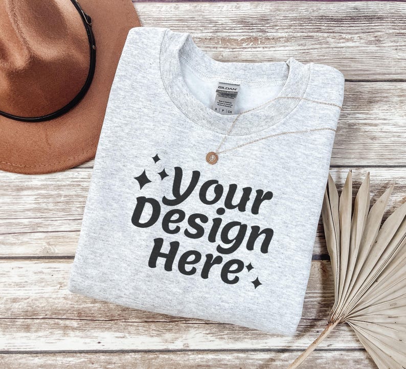 Gildan 18000 Sweatshirt Mockup Bundle | G180 Mockup Bundle | Fall Sweatshirt Mockups | Boho Crewneck Mockup Pack | 6 Real Photo Mockups image 3