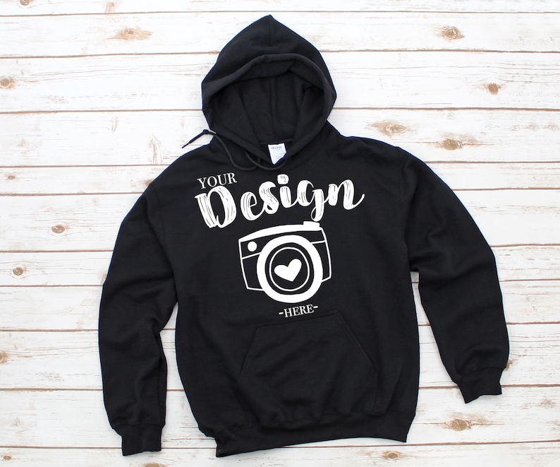 Download Gildan 18500 Hooded Sweatshirt Brand Black hoodie Mockup ...