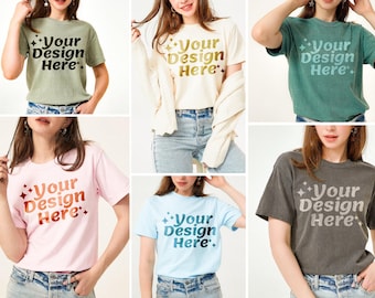 6 Comfort Colors 1717 tshirt Mockup Bundle | Model Mockup | Shirt Mockup Bundle | Mega Mockup Bundle | Summer Spring Mockup