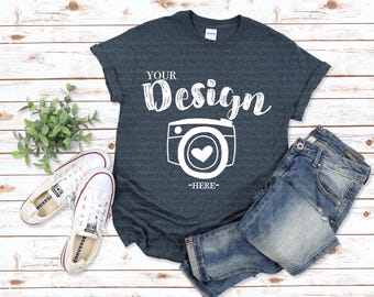 Gildan 5000 Dark Heather Unisex TShirt Mockup,t-shirt mockup gildan Flat Lay Shirt Mock Up Modern Shirt Mockup Fall mockup