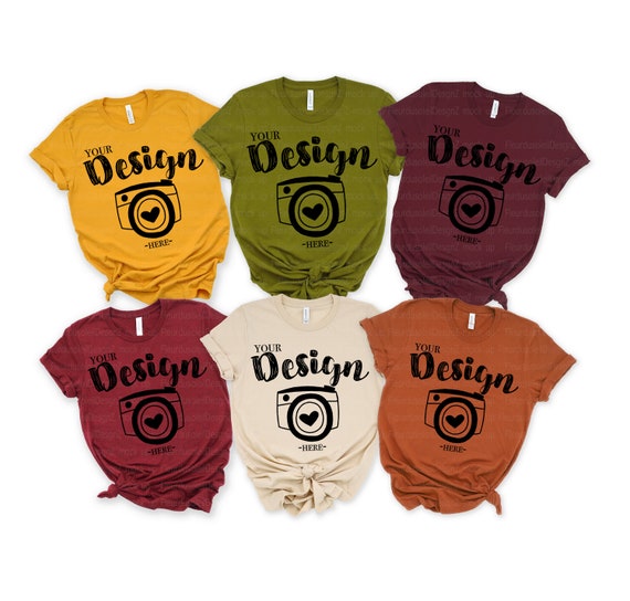Autumn Mock Up Photo Family Blank White T Shirt Bella Canvas Etsy