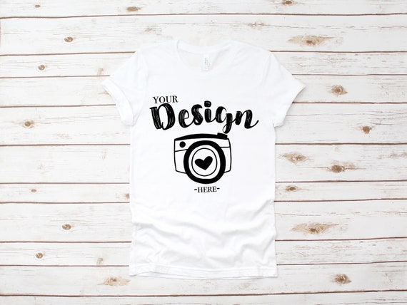 Bella Canvas 3001 White Tshirt Mockup Unisex Mock Up Flat Lay Etsy
