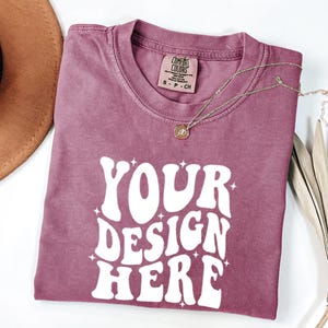 Maqueta de camiseta RS de peso pesado para adultos Comfort Colors 1717 berry Maqueta de camiseta de manga corta para colgar Comfort Colors