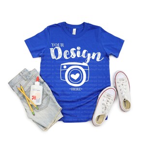 Bella and Canvas 3001Y tshirt Mockup | Youth Shirt Mockup | Blank Shirt Mockup | Summer Mockup | t shirt Mock up | 3001Y White Mockup image 7