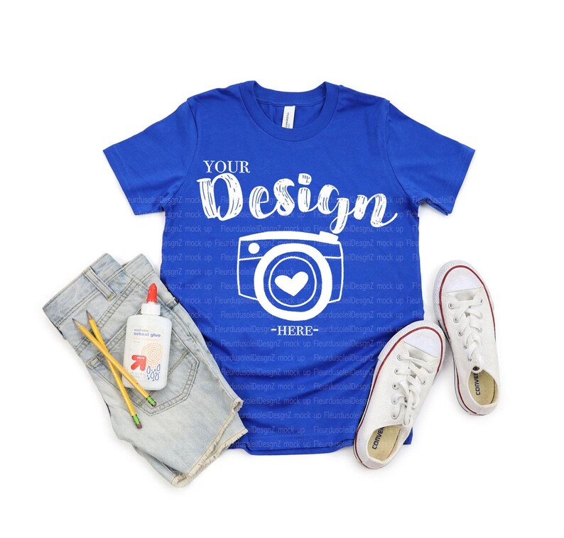 Bella and Canvas 3001Y tshirt Mockup | Youth Shirt Mockup | Blank Shirt Mockup | Summer Mockup | t shirt Mock up | 3001Y White Mockup image 7