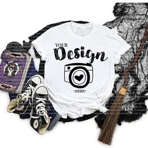 Bella Canvas 3001 Tshirt mockup bundle Halloween Bella Canvas 3001 HALLOWEEN Shirt Mock up Halloween 3001 Mockup Bundle image 2