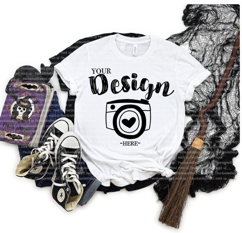 Bella Canvas 3001 Tshirt mockup bundle Halloween Bella Canvas 3001 HALLOWEEN Shirt Mock up Halloween 3001 Mockup Bundle image 2