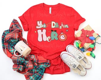 Bella Canvas 3001 Tshirt Mockup Bella Canvas Shirt 3001 Mock 3001 Rot Mockup - Weihnachts Mockup Urlaub Mockup