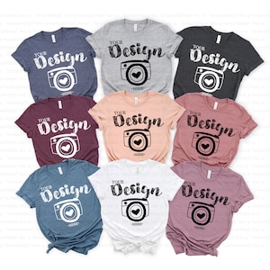 bella canvas group spring mock up photo Family Blank Mock up Bella Canvas 3001 Mock Up Family t-shirt mockup