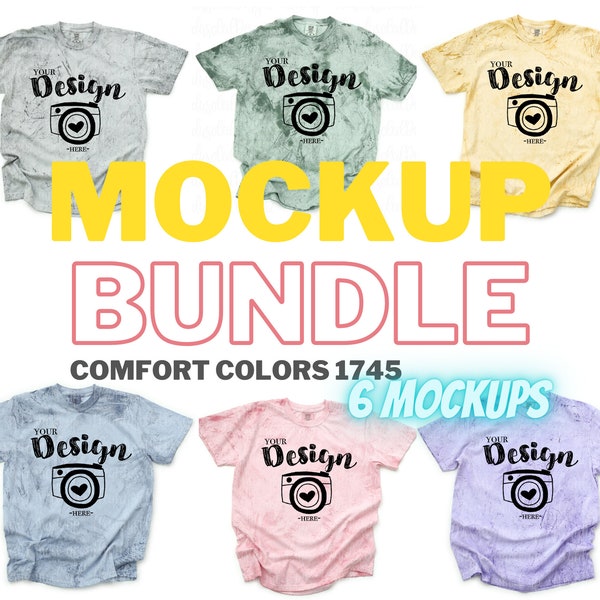 Comfort Colors 1745 bundle | cc1745 bundle Mockup | Comfort Color Mockup bundle | Tye Dye Tshirt Mockup bundle | Comfort Colors Color Blast