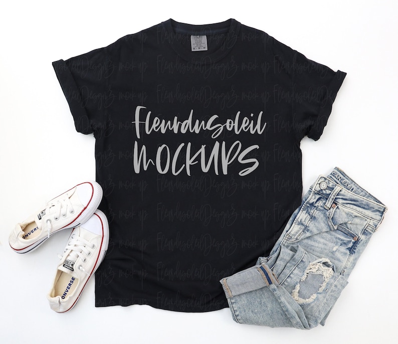 Comfort Colors Mockup Comfort Colors 1717 black Mockup 1717 black C1717 Mockup black T Shirt Mockup