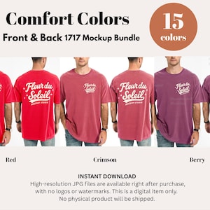 Comfort Colors 1717 Mockup-paket | Herr C1717 T-shirt-mockups fram och bak | Skjorta-mockup för riktig manlig modell | Enkelt och avslappnat estetiskt foto bild 5