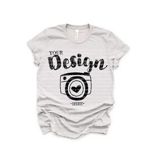 Spring T-shirt Mockup | Bella Canvas Mockup | Bella Canvas 3001 Heather Cool Gray Mockup | tshirt mockup 3001 | spring tee mockup