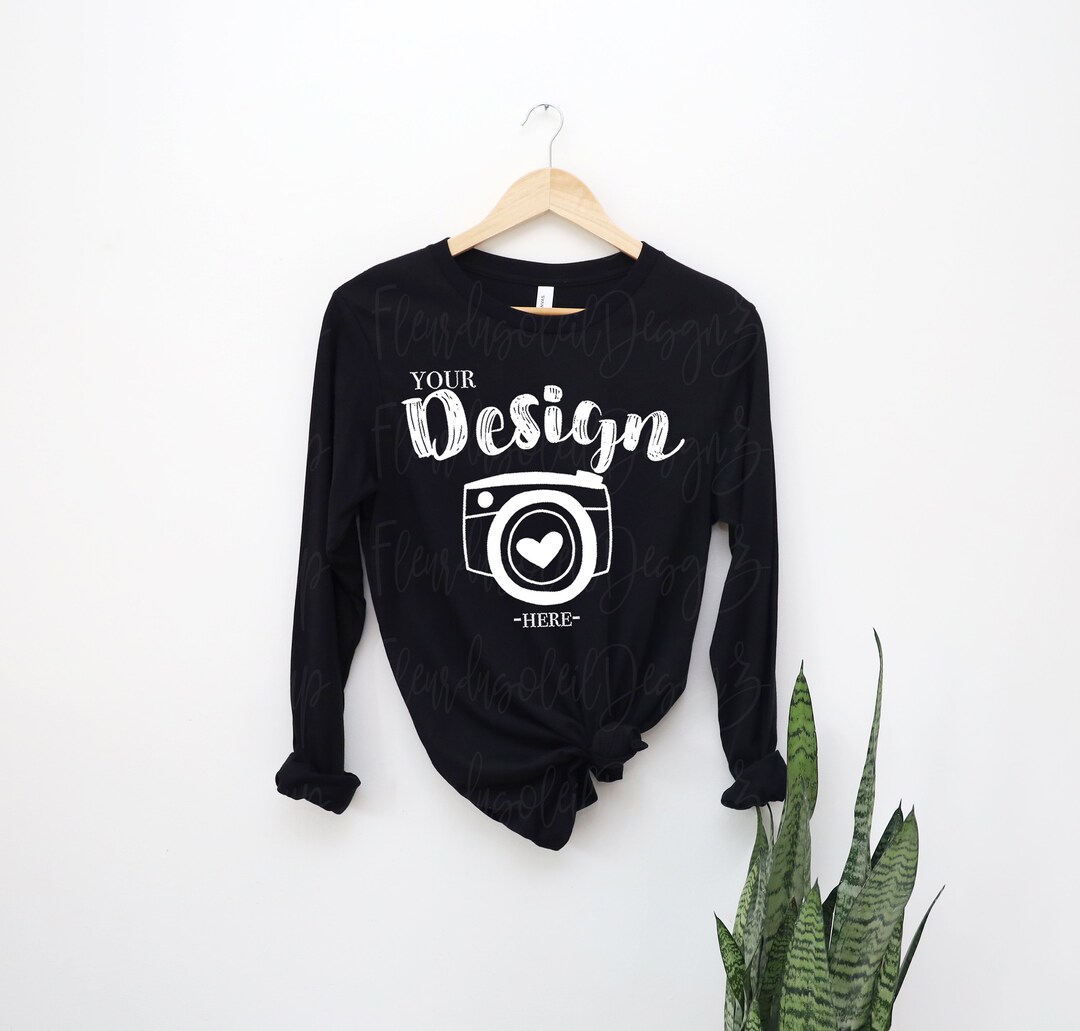 Bella Canvas Black Shirt Mock up | Bella Canvas 3501 T-shirt Mockup ...