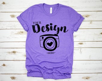 bella canvas tee mockup 3001 Heather Team Purple, Flat Lay Mockup bella canvas t-shirt mockup bella canvas tshirt mockup