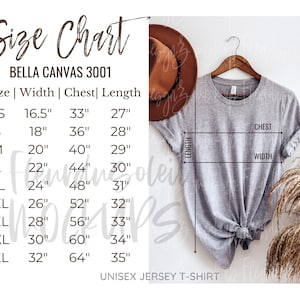 3001 TABLA DE TALLAS Bella Canvas 3001 Tabla de tallas Tabla de tallas Bella Canvas Tabla de tallas 3001 Bella Canvas 3001 Tabla de tallas para camisas