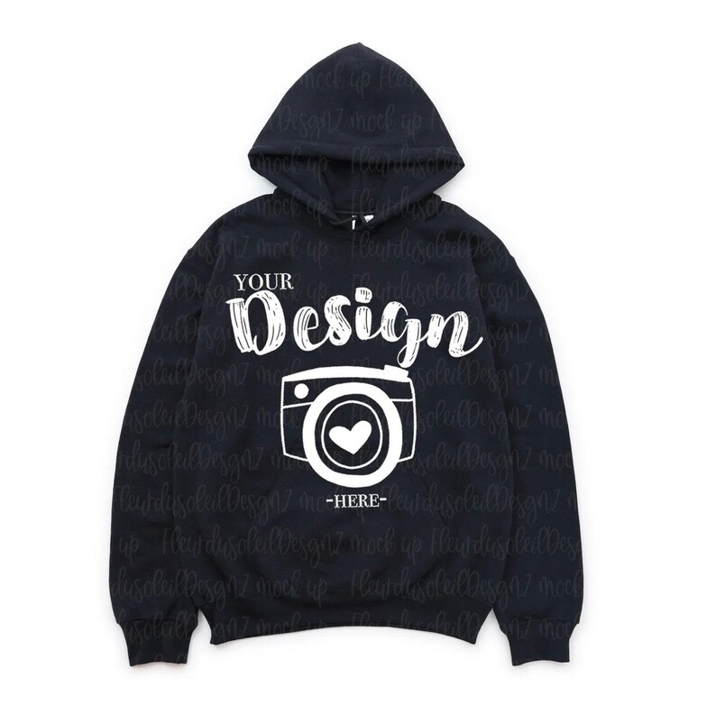 Gildan 18500 Hoodie Mockup Bundle | Flat Lay Sweatshirt Mockups | G185 Hooded Sweater | Simple White Background Mock image 5
