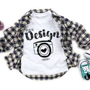 Tag Less kids t shirt mockup tagless White T-Shirt Toddler Flat Lay kids tee mockup boy mockup t-shirt mockup kids