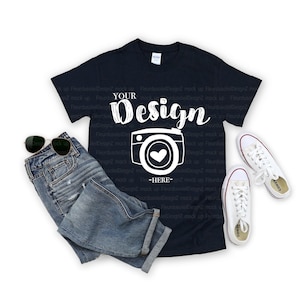 Gildan 5000 black Unisex TShirt Mockup,Flat Lay Shirt Mock Up,Modern Shirt Mockup,Fall mockup, t-shirt mockup gildan