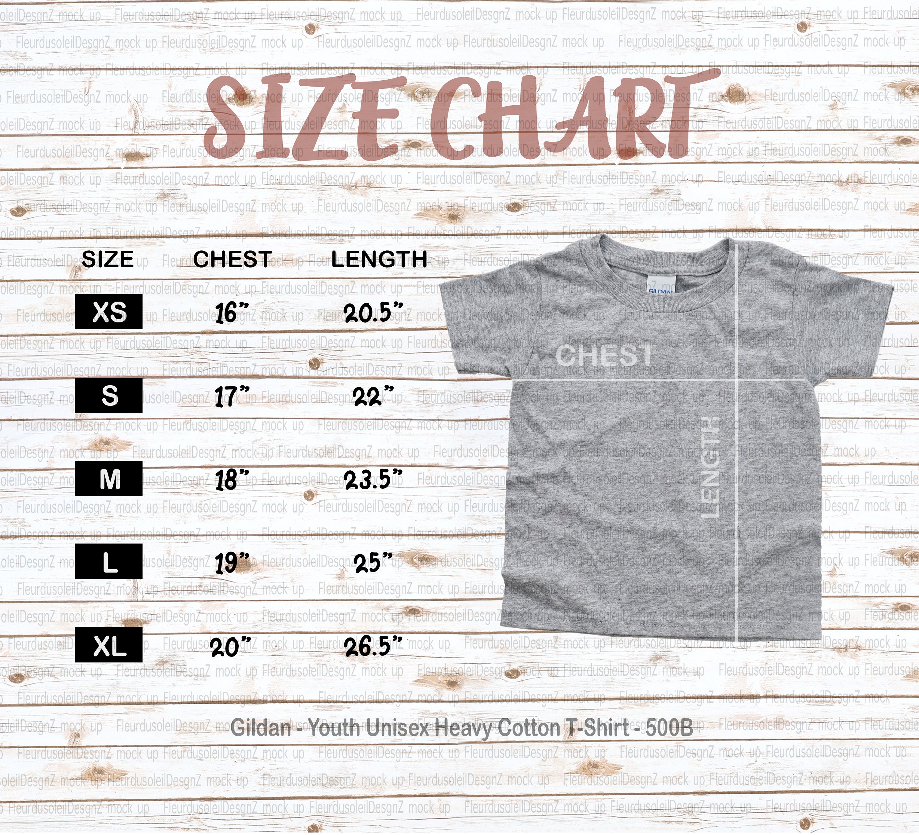 Gildan G500B Size Chart | Gildan 500B | Gildan Youth Heavy Cotton T-Shirt  Size Chart | Gildan sizing