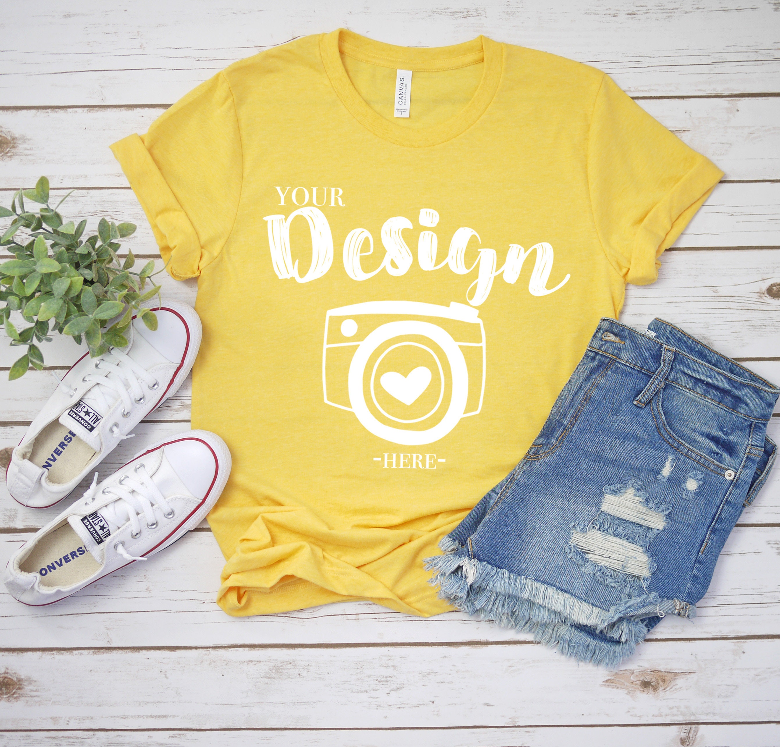 bella canvas heather yellow gold