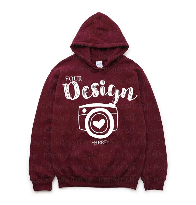 Gildan 18500 Hoodie Mockup Bundle | Flat Lay Sweatshirt Mockups | G185 Hooded Sweater | Simple White Background Mock image 6