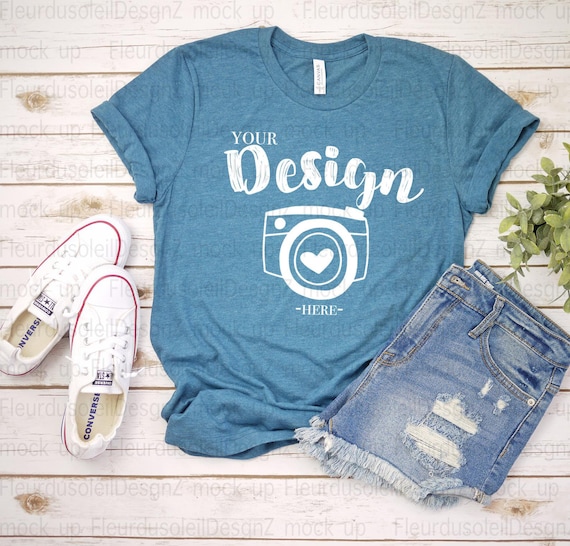 Bella Canvas 3001 Heather Deep Teal Bella Canvas 3001 Heather Etsy