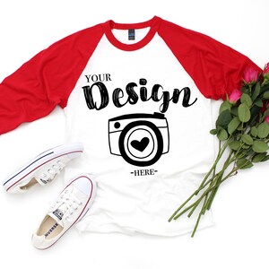 Tultex 245 raglans Valentine&#39;s Day Mockup T-shirt Mockup, Mock Up, Flat Lay Mockup raglan mockup Raglan Flat Lay Mockups Raglan Mockups