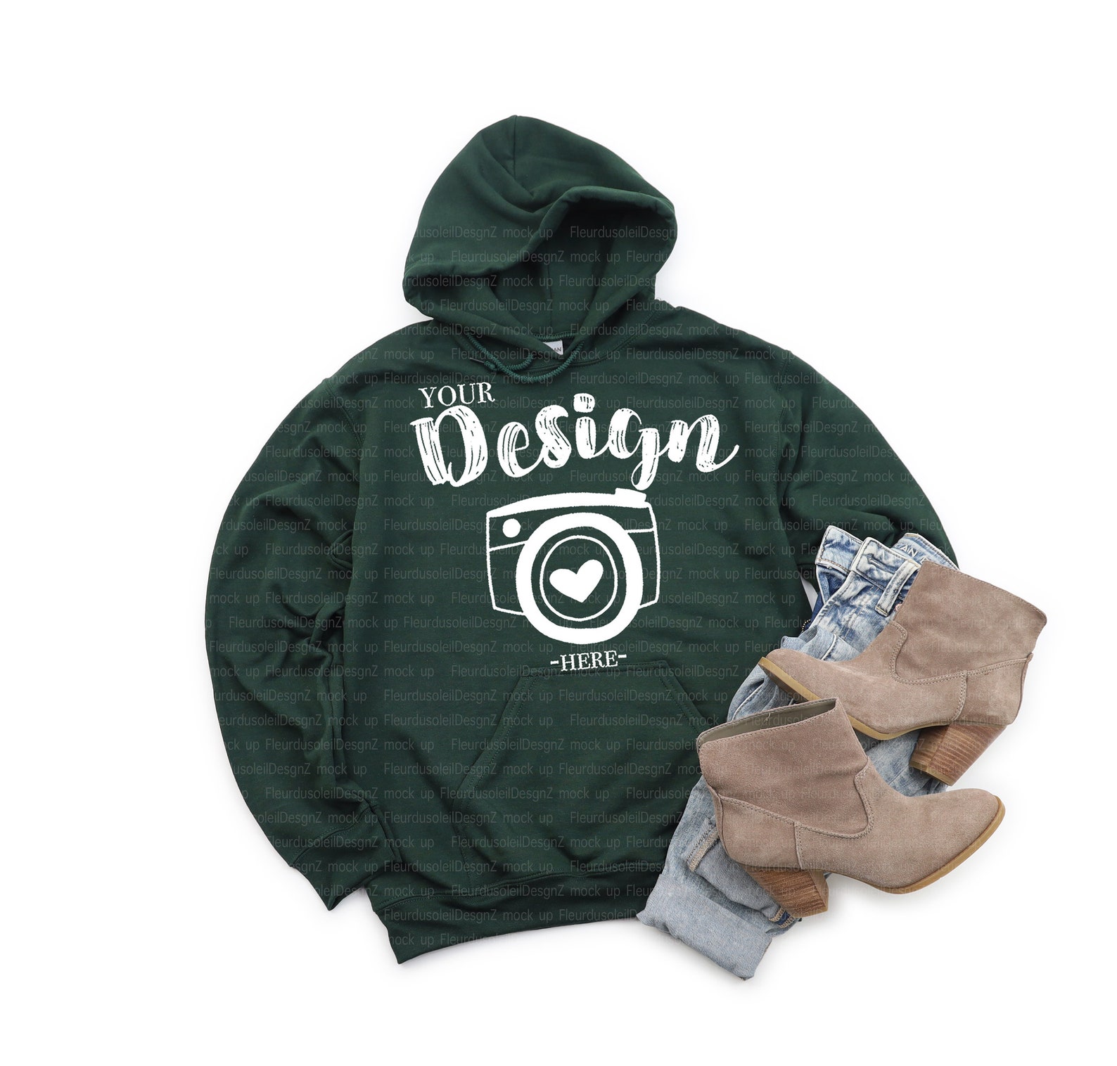 gildan forest green hoodie