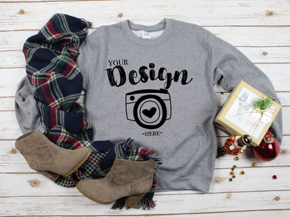 Gildan 18000 Heavy Blend Crewneck Sweatshirt Graphite Heather Etsy